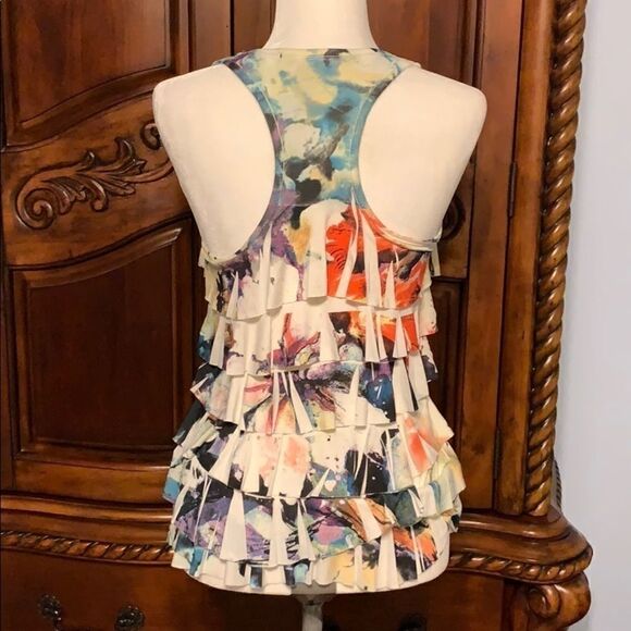 Forever 21 ruffle printed tank top- size S - Picture 3 of 5